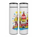 Термос «Москва, Россия, Храм Василия Блаженного, Кремль» (белый)