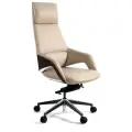 Кресло офисное Шопен Norden бежевый, кожа, пластик, металл, мягкое сиденье, с подлокотниками