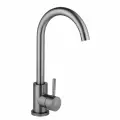 Смеситель для кухни с высоким поворотным С-образным гусаком, графитовый
