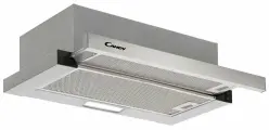 Вытяжка Candy CBT60RX-07, нержавеющая сталь/ серебристый, выдвижная (телескопическая), встраиваемая в шкаф , до 12 кв. м