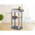 Когтеточка для кошек с гамаком и лежанками Етк Зоо КЛК 88, 880*520*400 мм, серый ковролин, джут