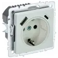 BRITE Роз. с з/к/ш 16А с USB A+C 18Вт РЮш11-1-БрЖ жемч, IEK BR-R14-16-U22-018-K36 (1 шт.)