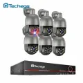 Комплект видеонаблюдения Techage PTZ, 6 камер, ночной режим, IP66