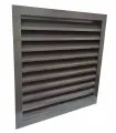Решетка наружная вентиляционная 200х200 жалюзийная встраиваемая металлическая, коричневая, оцинкованная