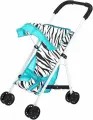 Детская летняя игрушечная коляска Зебра для кукол, прогулочная складная модель для пупса с металлическим каркасом и двойными пластиковыми колесами