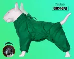 Дождевик-комбинезон для американского стаффордширского терьера суки, повышенной прочности, цвет зеленый
