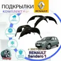 Подкрылки комплект для рено сандеро 2007-2014г / RENAULT SANDERO / Локеры / Защита крыльев / Защита колесных арок