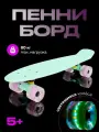 Скейтборд Triumf Active, пенни борд со светящимися колесами (мятный)