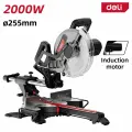 Торцовочная пила с протяжкой 255мм Deli DE570 (2000Вт, 5000об/мин, диаметр диска 255)