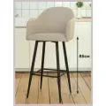 Барный стул Токио для кухни мягкий со спинкой бежевый велюр, 85 см