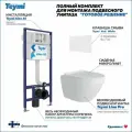 Инсталляция с унитазом комплект 5 в 1 Teymi унитаз подвесной безободковый Lina Pro кнопка белая F13873