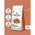 BOWL WOW NATURAL SUPER PREMIUM ADULT SMALL 2 кг сухой корм для взрослых собак мелких пород с ягненком, индейкой, рисом, тыквой