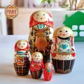 Матрешка деревянная детская развивающая игрушка Самовар 5 мест 15 см Орнамент