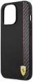Ferrari для iPhone 14 Pro чехол PU Smooth/Carbon Vertical with metal logo Hard Black