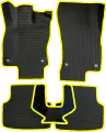 ЕВА коврики для Skoda Octavia A7 (2013-2020) 3 пок. / Шкода Октавия А7 / Черные соты / Желтый кант / Комплект 5 шт.