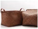 Корзина органайзер, плетеная, для хранения, для белья, для игрушек, коричневая, с ручками 38x26x21см 2шт