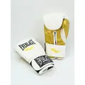 Перчатки боксерские Everlast 12 унций золотой с белым кож/зам