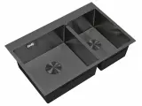 Мойка кухонная SKS 78-2-51-L GRAFIT графит, в комплекте с накладкой на выпуск, полная шумоизоляция