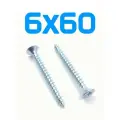 Саморезы по дереву 6х60 мм универсальные, белый цинк (150 шт.)