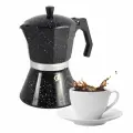 Кофеварка гейзерная 450мл (9 порций) из алюминия с индукционным дном черный мрамор 927695