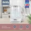 Чайник электрический Domfy DSW-EK304 1.6л. 2200Вт, Контроллер VnQ от Strix, белый/белый (стекло)