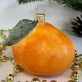Irena-Co елочная игрушка, стекло Мандарин матовый (5х7х6см)