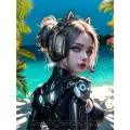 GT808 cat. Беспроводные игровые наушники с ушками кошки и подсветкой