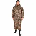 Плащ-дождевик с капюшоном мужской Huntsman ВВЗ для рыбалки, охоты, непромокаемый, ткань таффета PVC 20000, цвет камыш (р.52-54/182)