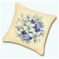 Набор для вышивания крестом Подушка Лилии / Наволочка / Чехол для подушки / Канва бежевая