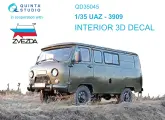 QD35045 UAZ-3909 (Zvezda) Буханка 3D Декаль интерьера кабины
