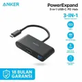 Anker A8339 PowerExpand Тройной концентратор USB - C PD черный (A83396A1)
