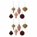 Игрушки на елку новогодние Tkano New Year Essential, вельветовые, 12 шт.