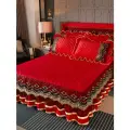 Комплект с покрывалом AiWinsure 160x200, наволочки 48х74, ткань бархат, красный