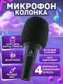 Беспроводная микрофон колонка портативная, Bluetooth 5.3, черный, караоке система, микрофон караоке, микрофон с колонкой