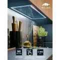 Кухонная вытяжка встраиваемая, MILLEN MBKHG 901 BL, черный, Свободный выход 850-1050 м3/ч, Управление Сенсорное, пульт д/у, 9 скоростей, отделка стекло