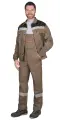 Костюм СИРИУС-МАСТЕР летний: куртка, полукомбинезон, кофейный с тёмно-коричневой отделкой размер 60-62\170-176