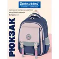 Рюкзак школьный для девочки, ранец для подростка, портфель в школу 2 отделения и 3 кармана, Brauberg Синяя лапка, 274436