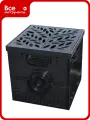 Дождеприемник пластиковый Aquadrenag RAIN BOX 300х300 (В сборе) с решеткой чугунной RAIN FOREST, корзинкой и перегородкой - сифоном