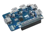 Шляпа-концентратор Waveshare USB 3.2 Gen1 для Raspberry Pi, 4 порта USB 3.2 Gen1, без драйверов