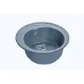 Кухонная мраморная мойка GranFest RONDO GF-R510 (F-08), круглая, с переливом, врезная, D-510мм, цвет графит/Раковина для кухни