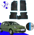Автомобильные коврики EVA/ЕВА/ЭВА для Ford Fiesta MK5 (АКПП) 2002-2008 черный голубой