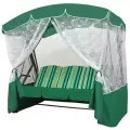 Качели садовые Оазис Премиум зеленый, 3 местные, 51 труба, нагрузка 300кг, для дома, дачи, улицы
