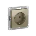 Розетка Systeme Electric (Schneider Electric) AtlasDesign, с заземлением, без шторок, 16А, механизм, шампань, ATN000543, 10 шт
