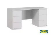Стол письменный ГУД лакк Кастор, 6 ящиков, 151х65х75 см, белый