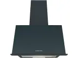 Вытяжка Korting вытяжка Korting/ ширина 60 см, вертикального типа, механическое кнопочное управление, 3 режима, 550 м3/ч, алюминиевые жировые фильтры, лампы освещения LED, декоративная металличская полочка черного цвета, черное стекло