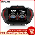 Автомобильный HUD GPS Спидометр Скорость Проекционный дисплей OBD2 P24 Инклинометр Цифровая сигнализация превышения скорости Fuel Consumtipn Автомобильная навигация