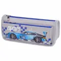 Пенал школьный мягкий 2 отделения Юнландия Машина, серый, 210х60х90мм (228983), 20шт.
