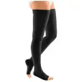 Чулки mediven plus, с открытым носком, 3 класс 399 Medi, 5, Черный, Малая, сил. резинка