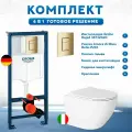 Инсталляция с унитазом 6 в 1: инсталляция Grohe 38732GLO + унитаз Amore di Mare Delio P203 + сиденье микролифт
