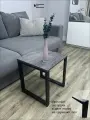 Журнальный столик на металлическом каркасе (маленький, Цемент тёмный)
